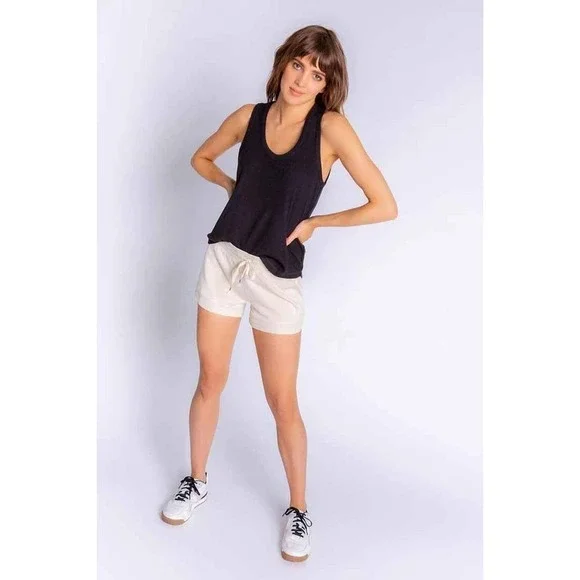 New PJ SALVAGE "Fade Away" Soft Light Fleece Shorts Lounge / Play Stone M